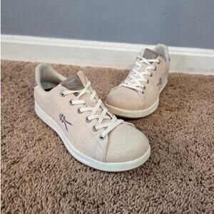 kuru roam sneaker canvas lace up orthopedic arch support comfort shoe sand 8